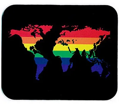 Produktbild von Mauspad Rainbow World, rutschfest, 23.5 x 19.5 x 0.6 cm für Arbeit und Gaming