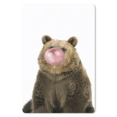 Produktbild von MuchoWow® Mauspad Mousepad Bär - Tiere - Kaugummi - Jungen - Mädchen - Kinder 18x27 cm - Mousepads - Maus Mat - Pad - Mausunterlage