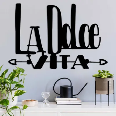 Produktbild von Wallity, Dolce Vita 4, Dekoratives Wandaccessoire aus Metall, Schwarz, 100 % METALL, 56 x 37 cm