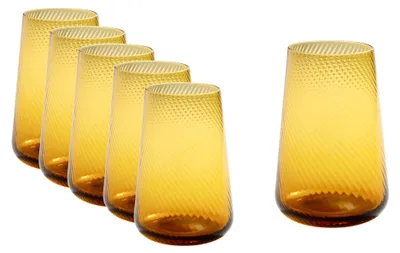 Produktbild von AMBER Highball Gläser 510 ml Set 6 Stück – Longdrink Trinkgläser VERLO