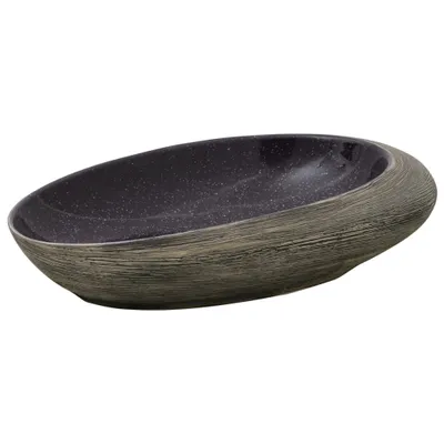 Produktbild von Aufsatzwaschbecken Lila und Grau Oval 59x40x14 cm Keramik