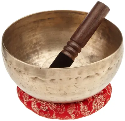 Produktbild von Klangschalen-Set mit Zubehör – Metall – Goldfarben – 3 Stück