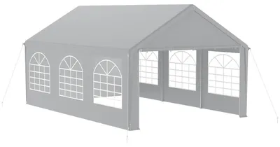 Immagine prodotto di Tenda da festa modello "Pavillon" di 4x6 metri, con 4 pareti laterali, impermeabile, con protezione solare, colore grigio
