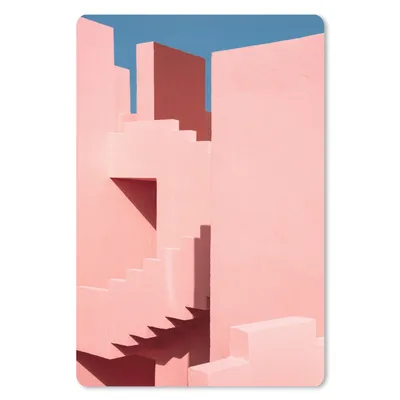 Produktbild von MuchoWow® Mauspad Mousepad Rosa - Architektur - Treppe - Pastell 18x27 cm - Mousepads - Maus Mat - Pad - Mausunterlage