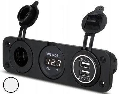 Produktbild von Webski KFZ Lade-Set mit USB, Voltmeter, weiß