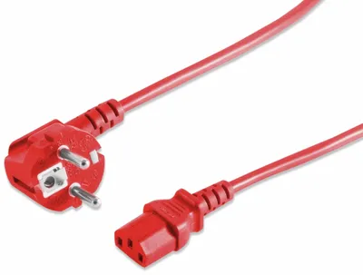 Image de S-Conn 09-05184 Câble d'alimentation Rouge 1,8 m CEE7/7 Coupleur C13 (09-05184)