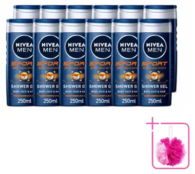 Produktbild von 12 x NIVEA MEN Sport Douchegel - 250 ml - Sparpackung - 12 Stücke