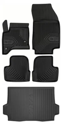 Image de Tapis en caoutchouc + bac de coffre pour Alfa Romeo Junior Ibrida 2024- (SUV/crossover, plancher haut) – 5 pièces, noirs, sur mesure