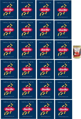 Produktbild von Barilla Farfalline N°59 24x500g – 12 kg Vorratspack kleine Pasta für Suppe & Kindergerichte, al dente in 7 Min., 100% Hartweizengrieß, Original aus Italien + Italian Gourmet polpa