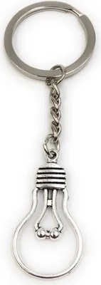 Produktbild von Onwomania Schlüsselanhänger Lampe Glühbirne Silber Metall Anhänger Charm