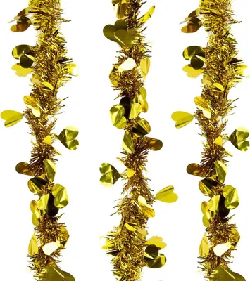 Produktbild von Oblique Unique 3x Folien Girlande Herzen Geburtstag JGA Hochzeit Party Feier Deko - gold