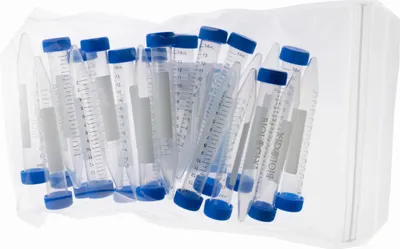 Produktbild von 25 Stück Zentrifugenröhrchen, Skala, steril, Typ Falcon, 15 ml Beutel, BIOLOGIX