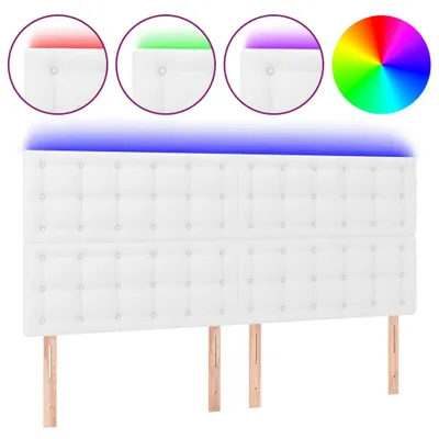 Obrázek produktu pro Čelo postele s LED bílé 200x5x118/128 cm umělá kůže
