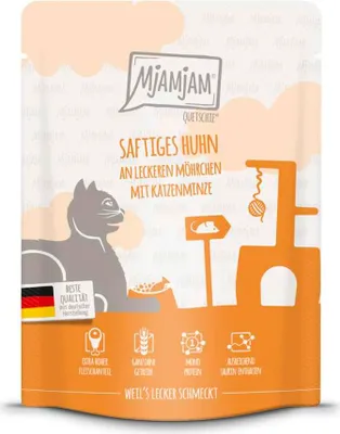Produktbild von MjAMjAM 11401, Adult, jede Rasse, Karotte, Katzenminze, Huhn, 300 g, Getreidefrei, Ohne künstliche Farbstoffe