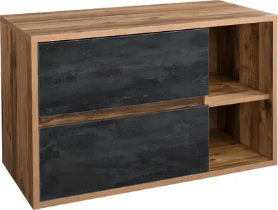 Produktbild von Waschbeckenunterschrank hängend - Naturfarben & Anthrazit - 100 cm - TIKITIKI