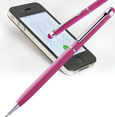 Produktbild von 10 Touchpen Drehkugelschreiber / aus Edelstahl / Farbe: pink