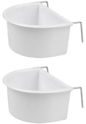 Obrázek produktu pro Krmítko pro ptáky, tvar D, plast, bílá barva, 2 kusy
