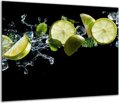 Produktbild von Herdabdeckplatten Glaskeramikkochfeld-Abdeckung Spritzschutz Glas 60x52cm Schwarz Obst