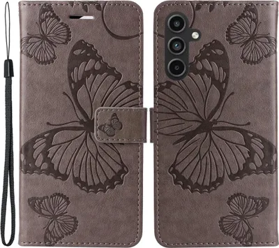 Produktbild von Samsung Galaxy A15 Hülle - Coverup Schmetterlinge Klapphülle - Taupe Grau