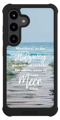 Produktbild von NIVOCASE Hülle für Samsung Galaxy S24  Stoßfeste Handyhülle NIVOmax Case Schwarz Statement Strand Spruch