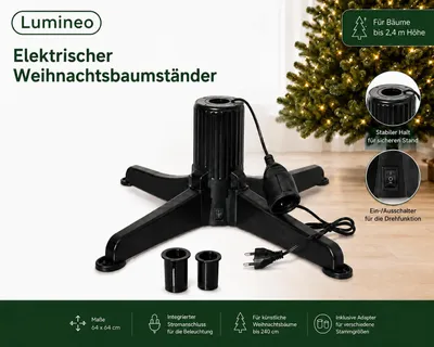 Produktbild von Lumineo, Drehbarer elektrischer Weihnachtsbaumständer 64 cm, Schwarz