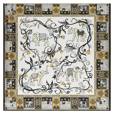 Immagine prodotto di ROECKL sciarpa Lucky Elephant 53x53 White / Black multicolore