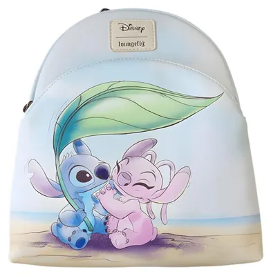Image de Sac à dos Loungefly Disney, Stitch et Angel, thème plage, 26 cm