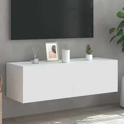 Produktbild von Maison Exclusive - TV-Wandschrank mit LED-Leuchten Weiß 100x35x31 cm