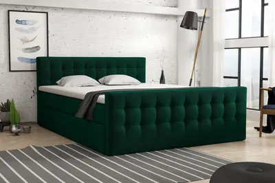 Produktbild von FEDVE Boxspringbett Schlafzimmerbett PUMIKAS LUX mit 2 Bettkasten, Doppelbett mit Bonell-Matratze und Topper 160x200