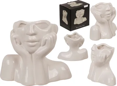 Produktbild von Keramik-Vase Face 14 x 7 x 11,5 cm
