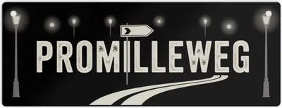 Produktbild von Promilleweg Spruch Metallschild für Partyfans