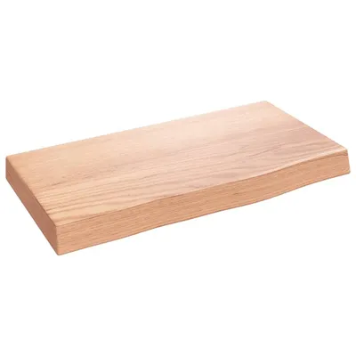 Zdjęcie produktu dla Półka, jasnobrązowa, 40x20x4 cm, lakierowane lite drewno dębowe