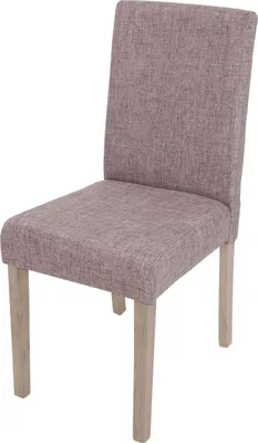 Produktbild von Esszimmerstuhl Littau, Küchenstuhl Stuhl, Stoff/Textil MVG-  grau, braune Beine
