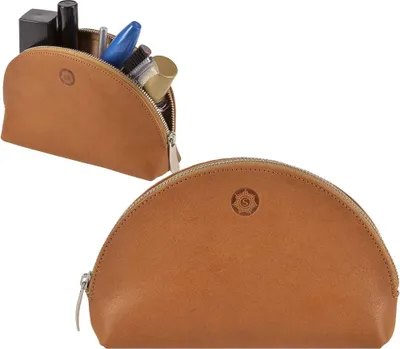 Produktbild von Sonnenleder Innentasche Kosmetiktasche Leder mit Reißverschluss Julier natur Kosmetiketui natur braun 830-150-01