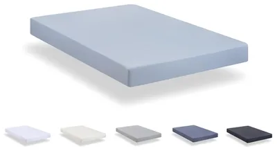 Immagine prodotto di Lenzuola sagomate in microfibra spazzolata, extra morbide, per letti di dimensioni 120 x 190/200 cm, colore azzurro chiaro