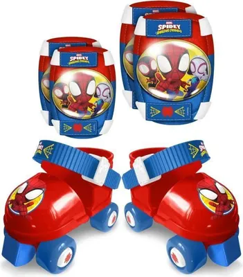 Zdjęcie produktu dla Rolki Spidey Regulowane Rozmiar 23-27, Zestaw Ochraniaczy, Niebiesko Czerwone, Dla Chłopca