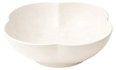 Produktbild von Salatschüssel aus weißem Porzellan mit Blumenmuster, 25,5 cm