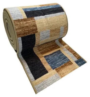Imagen del producto de Alfombra Pasillera por metros - Moderna Azul Marrón 715SP37