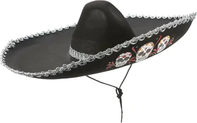 Imagen del producto de Sombrero para el Día de los Muertos, accesorio de disfraz de Halloween, color negro y multicolor