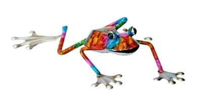 Produktbild von Wanddeko Frosch Metall Gecko Deko Tier Figur Lurch Drachen Eidechse Skulptur