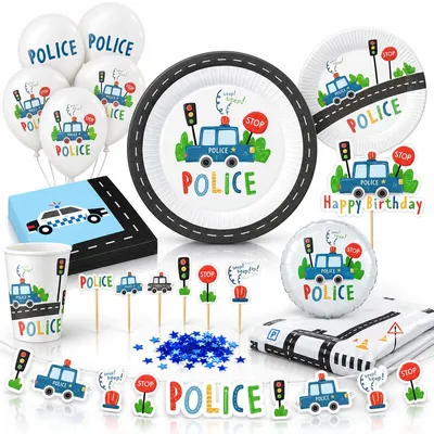 Produktbild von Partyset Polizei Geburtstag Kindergeburtstag Partygeschirr Deko
