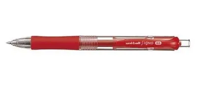 Gélové pero, 0,3 mm, stláčací mechanizmus, UNI "UMN-152", červené