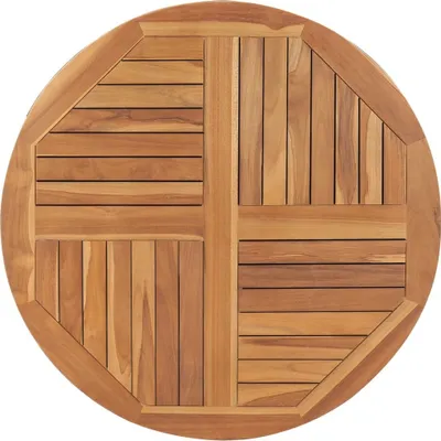 Produktbild von The Living Store Tischplatte Massivholz Teak Rund 2,5 cm 90 cm