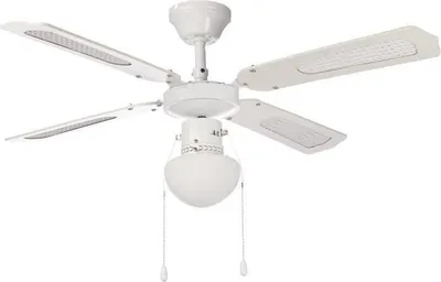 Obrázok produktu pre FARELEK BALI reverzibilný stropný ventilátor - Ø 107 cm, 4 biele lopatky / biele potrubie + osvetlenie - 112420
