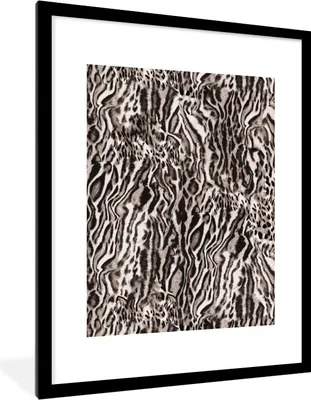 Produktbild von MuchoWow® Gerahmtes Poster Pantherdruck - Formen - Braun - Schwarz 60x80 cm - Poster mit Schwarzem Bilderrahmen Wandposter Rahmen Foto Bilder - Wohnzimmer - Dekorationen - Prämie