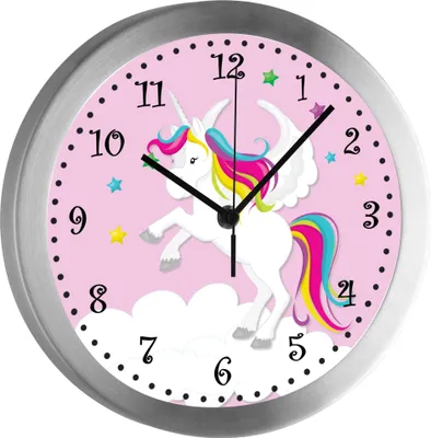 Produktbild von Funkuhr, Kinder Wanduhr, Kinderuhr, Kinderzimmer  Pegasus rosa