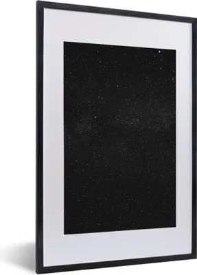 Produktbild von MuchoWow® Gerahmtes Poster Sternenhimmel - Schwarz - Weiß - Himmel 40x60 cm - Poster mit Schwarzem Bilderrahmen Wandposter Rahmen Foto Bilder - Poster in Rahmen