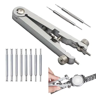 Produktbild von Uhr Federstegzangen-Set 11-teilig, inklusive 8 Federstegen, für Uhrenreparatur