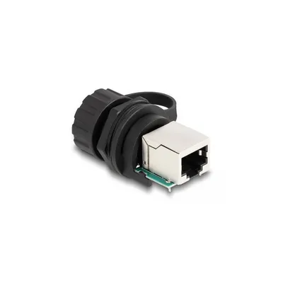 Produktbild von Delock - Netzwerkkoppler - RJ-50 (W) zu RJ-50 (W) - IP68 - Schutzkappe - Schwarz