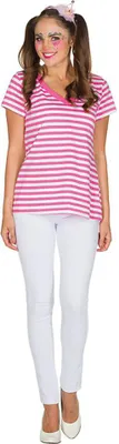 Produktbild von Ringelshirt V-Ausschnitt kurzarm rosa 38/40